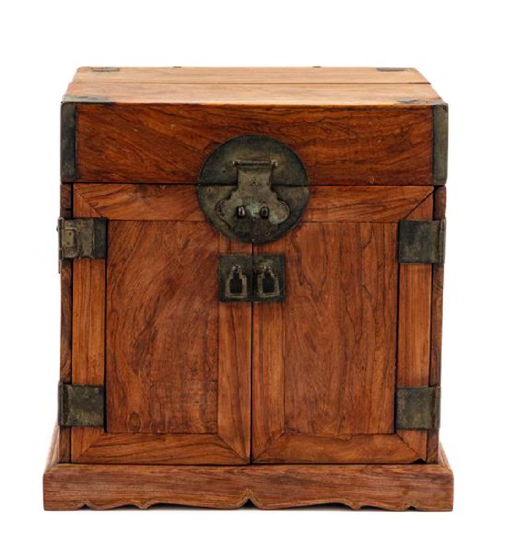 * A Chinese Hardwood Table Cabinet with Mirror Stand (1 of 2)