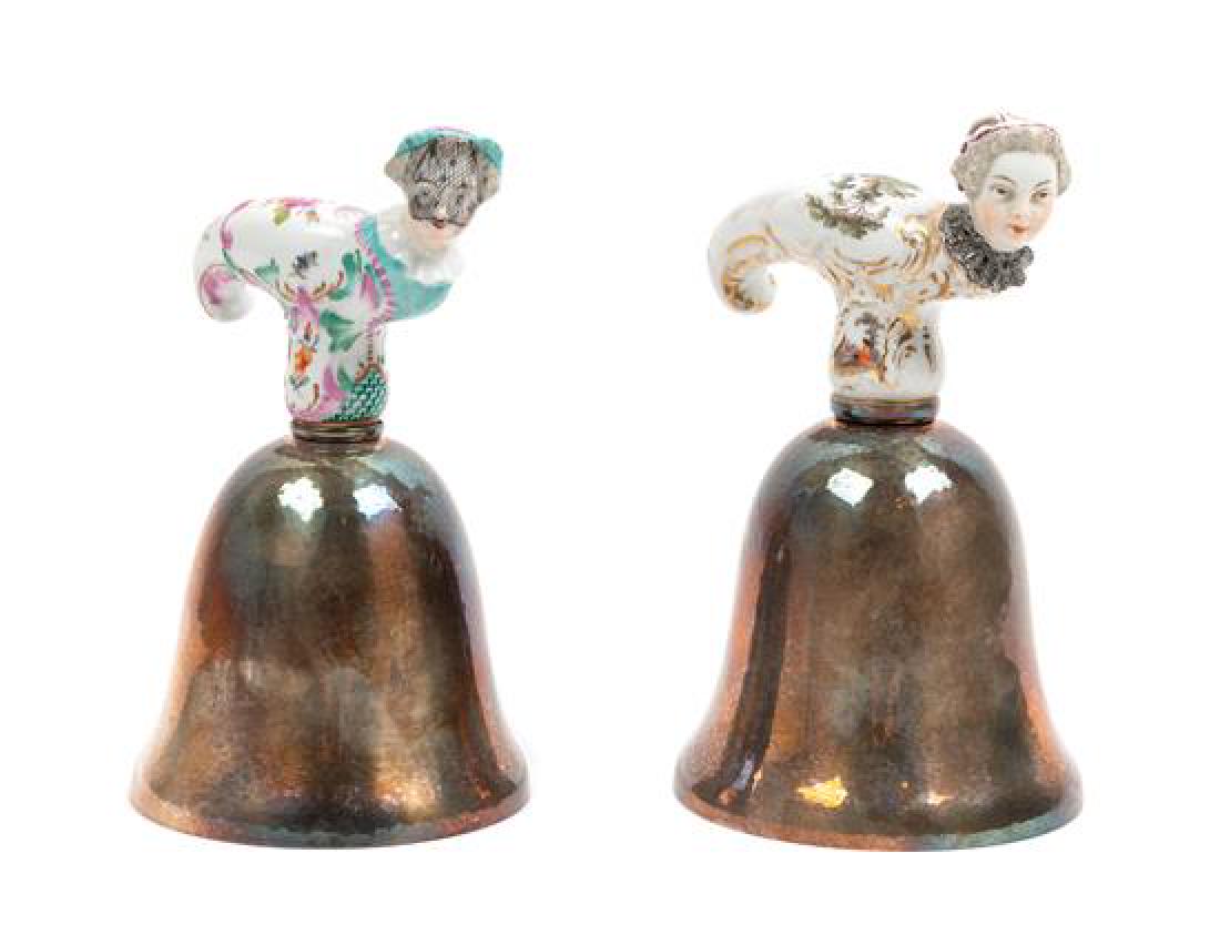 * A Pair Meissen Porcelain Mounted Danish Silver Bells, (1 of 1)