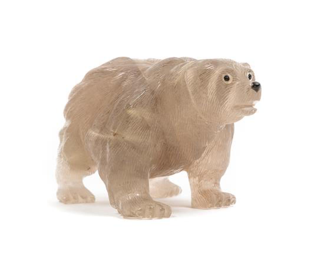 * A Carved Quartz Figure of a Polar Bear Height 3 1/2 x (1 of 1)