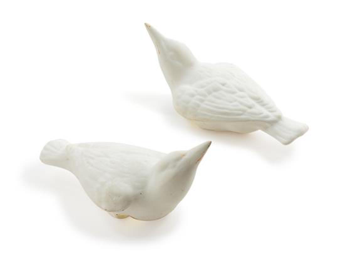 * A Pair of White Glazed Porcelain Figures of Birds (1 of 1)
