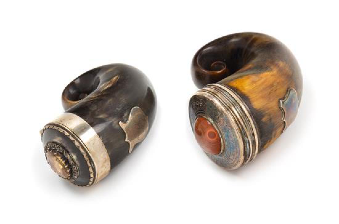 * Two Scottish Silver-Mounted Snuff Mulls Length of (1 of 1)