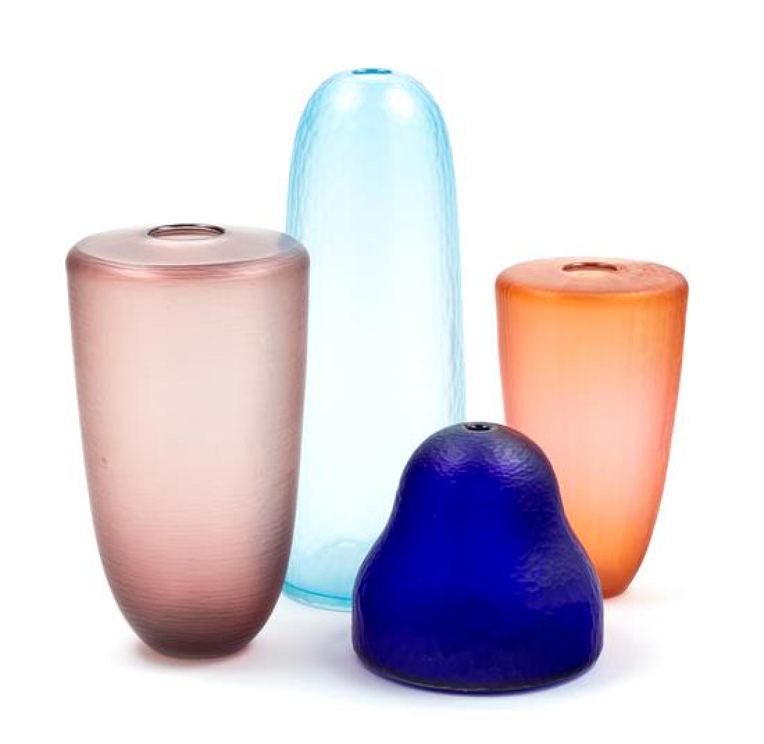 * Four Art Glass Vases and a Charger Heights of tallest (1 of 1)