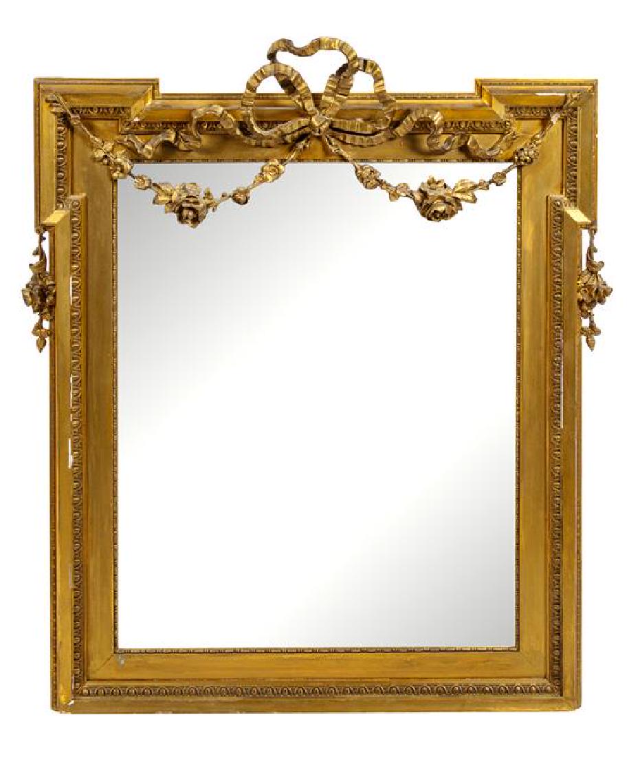A Louis XVI Style Giltwood Mirror Height 35 3/8 x width (1 of 1)