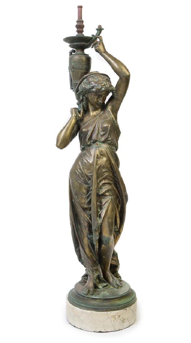 A French Gilt Bronze Figure Height overall 52 1/4 (1 of 1)