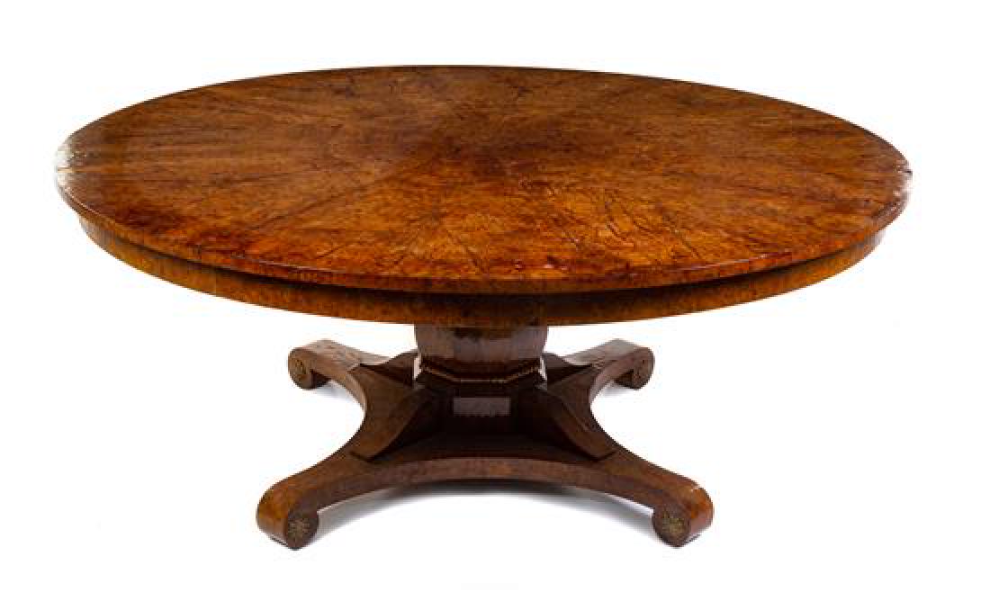 A Biedermeier Style Burlwood Dining Table Diameter 70 (1 of 1)