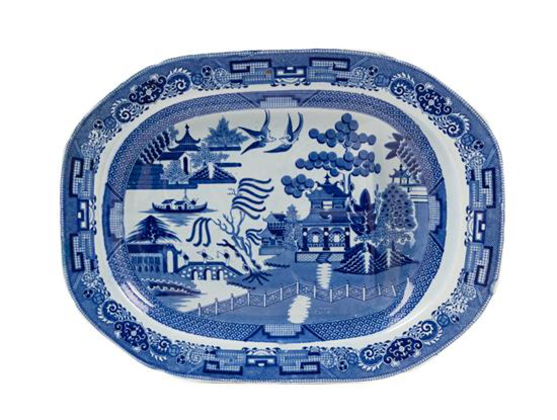 An English Transfer-Decorated Well-and-Tree Platter (1 of 2)