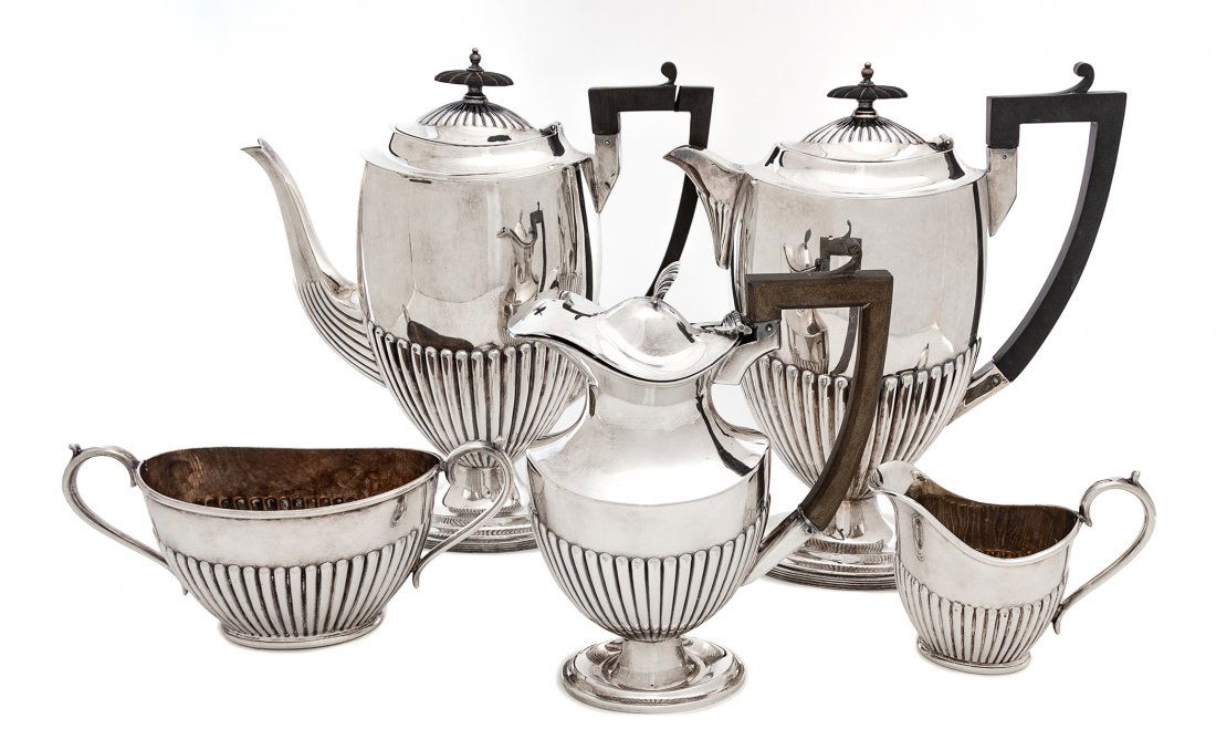 A Silver-Plate Five-Piece Tea and Coffee Service, J. (1 of 1)