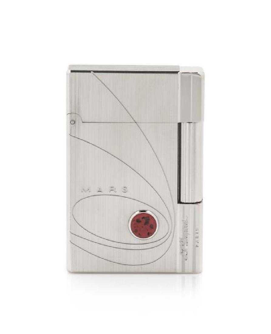 An S.T. Dupont Mars Limited Edition Gatsby Meteorite: An S.T. Dupont Mars Limited Edition Gatsby Meteorite Inset Pocket Lighter numbered 133/300, with a display box, outer box and accompanying documentation. Height 2 1/4 inches. Estimate $600-800