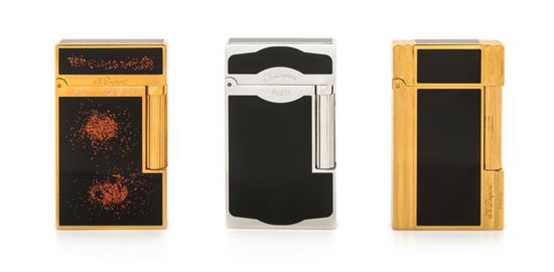 Three S.T. Dupont Line 2 Lacquered Pocket Lighters (1 of 1)
