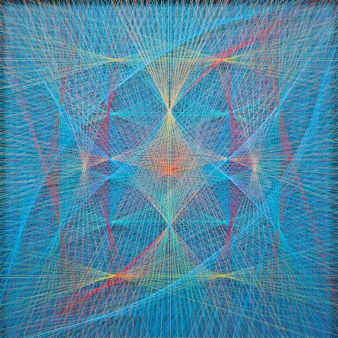 Sue Fuller, (American, 1914-2006), String Composition #: Sue Fuller (American, 1914-2006) String Composition # 122, 1964 saran thread signed Sue Fuller, titled and dated (verso) 24 x 24 inches. Estimate $2,000-4,000 Provenance: Bertha Schaefer Gallery, New