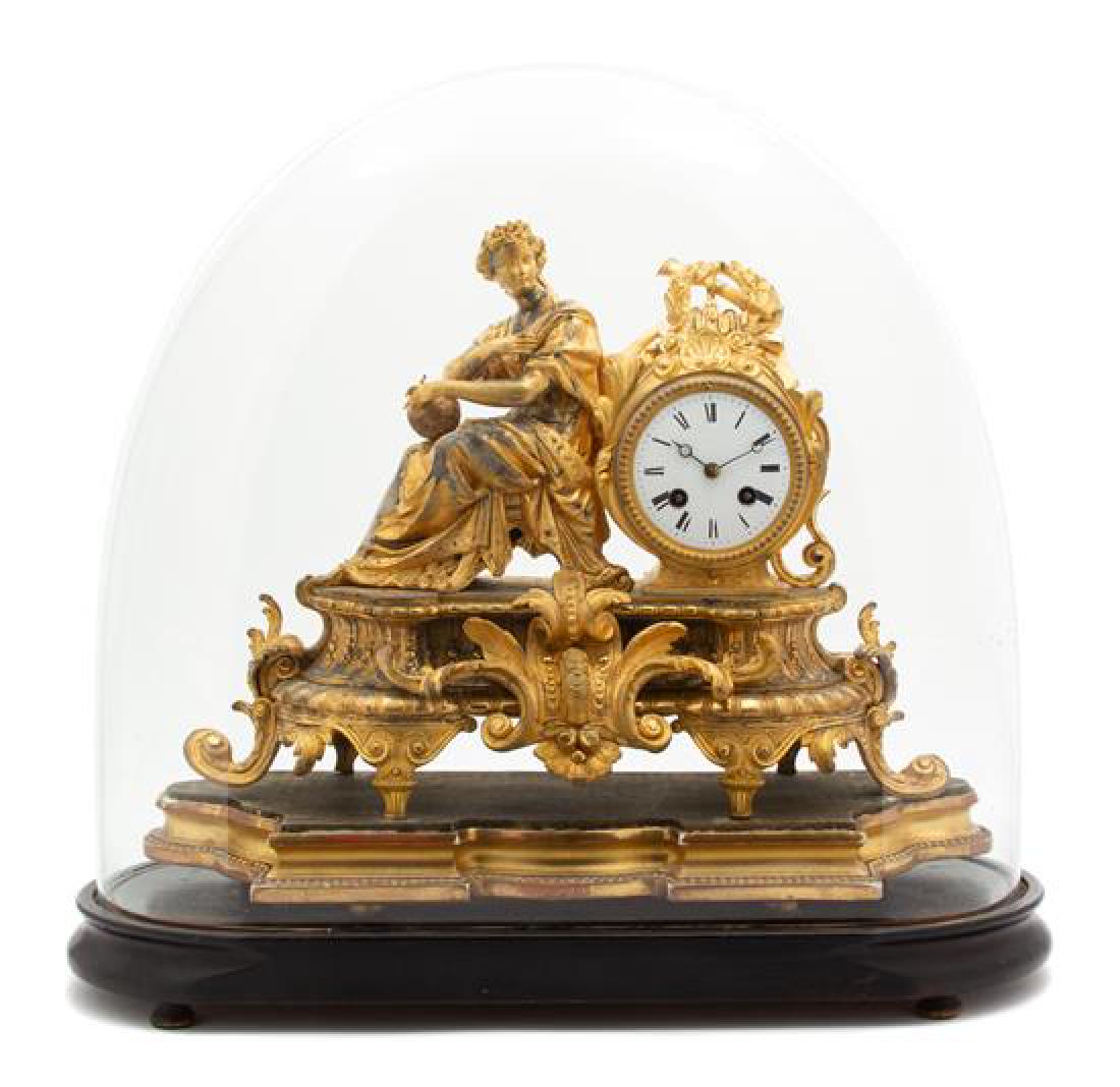A Louis XVI Style Gilt Metal Figural Mantle Clock (1 of 1)