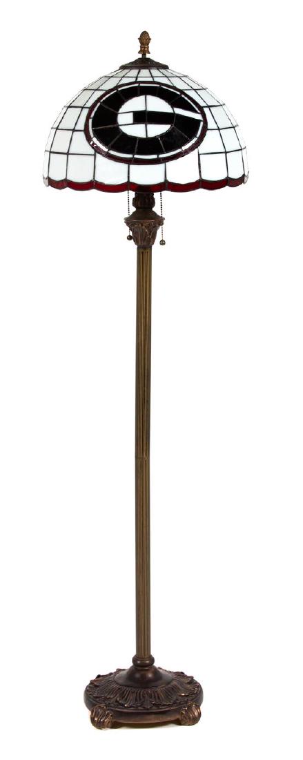 University of Georgia Floor Lamp Height 56 3/4 inches.: University of Georgia Floor Lamp 20th century having a leaded glass shade. Height 56 3/4 inches. Estimate $50-100 Property from the Collection of M. Anthony Greene, Atlanta, Georgia