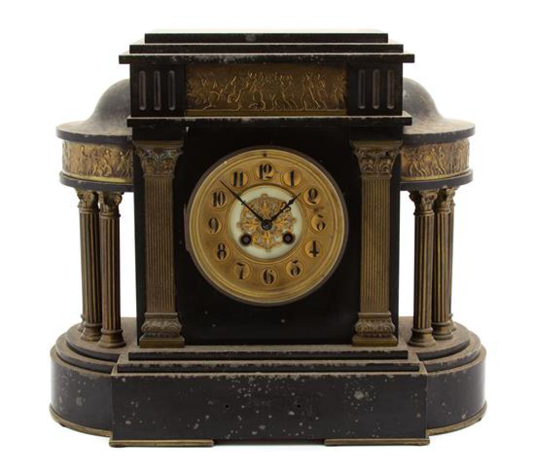 A French Black Marble and Gilt Metal Mounted Mantle (1 of 1)