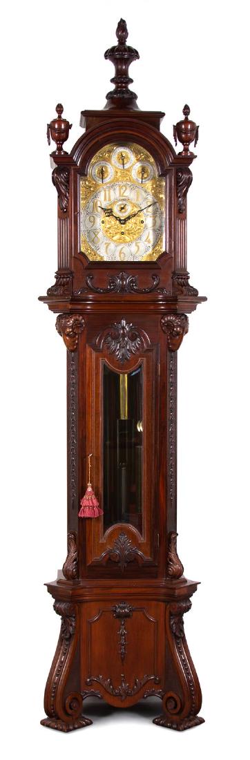A Monumental English Carved Mahogany Tall Case Clock (1 of 1)