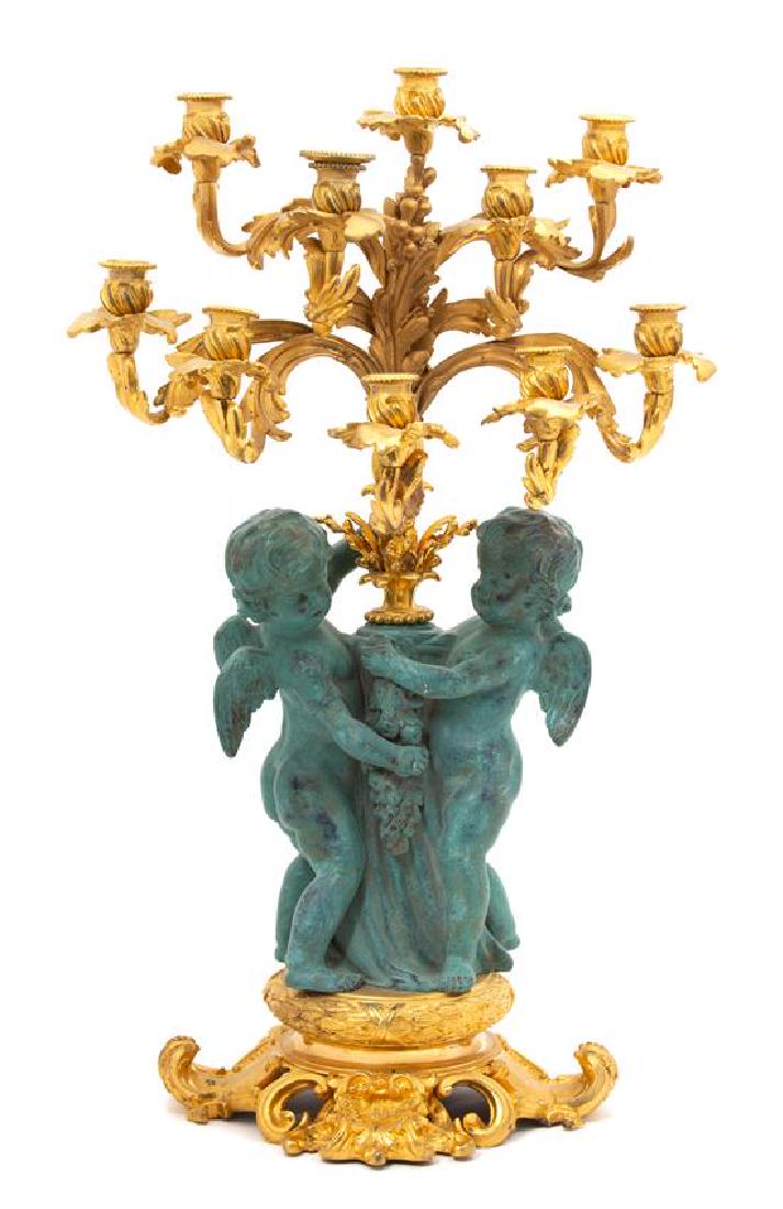 A Louis XV Style Parcel Gilt & Patinated Bronze (1 of 1)