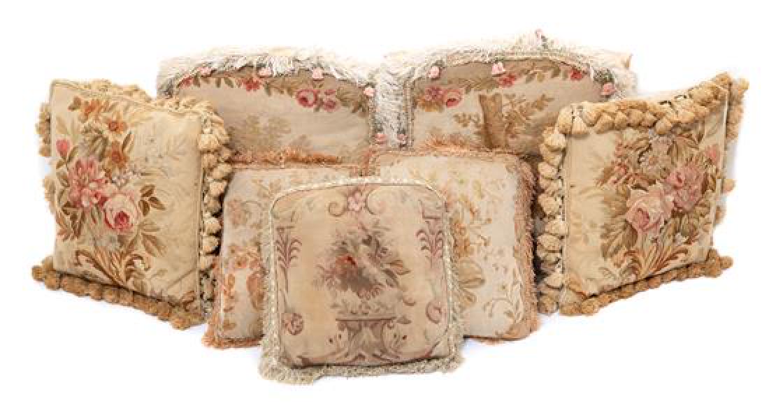 A Group of Seven Aubusson Style Needlepoint Pillows (1 of 1)