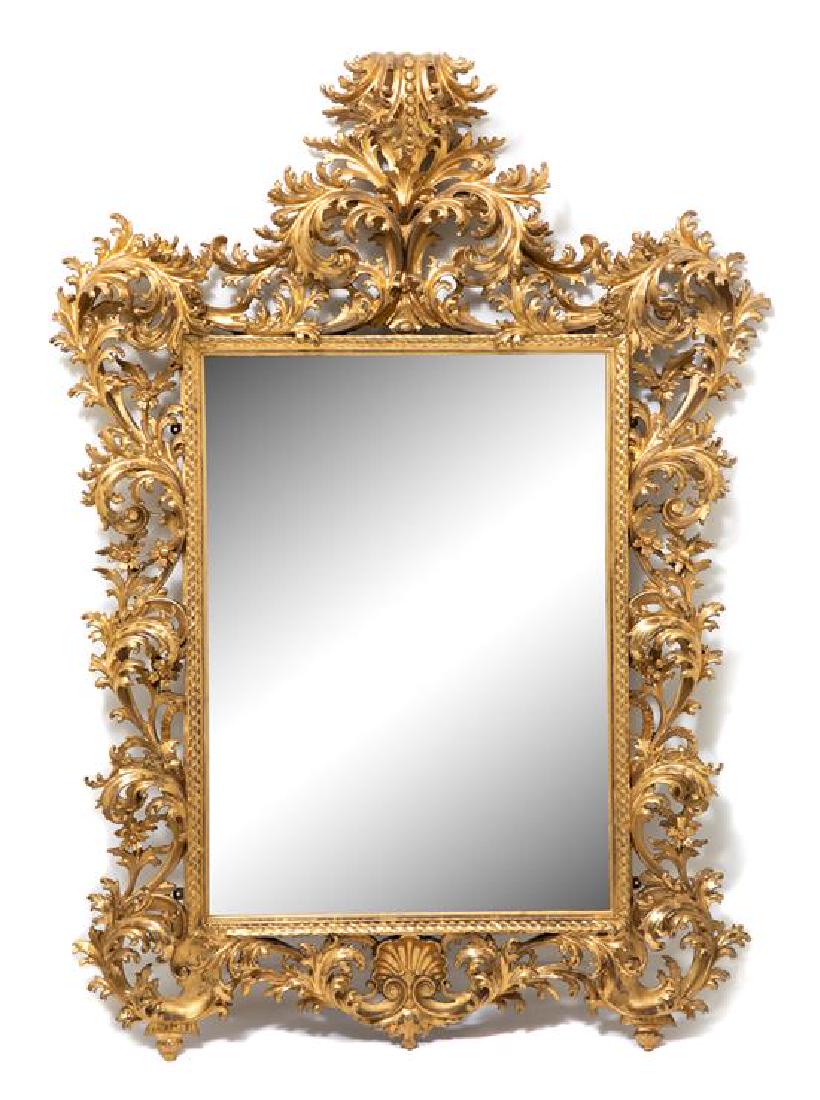 A Florentine Rococo Style Carved Giltwood Mirror Height (1 of 1)