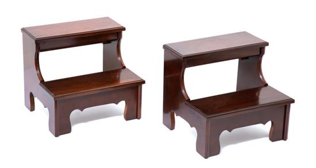 A Pair of George III Style Mahogany Bedsteps Height 15 (1 of 1)