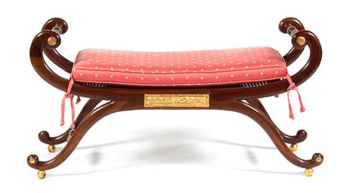 A Regency Style Parcel-Gilt Mahogany Curule-Form Window (1 of 1)
