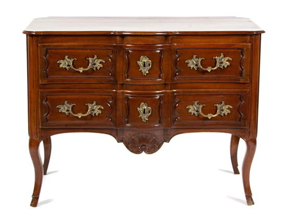 A Louis XV Provincial Style Carved Fruitwood Commode (1 of 1)