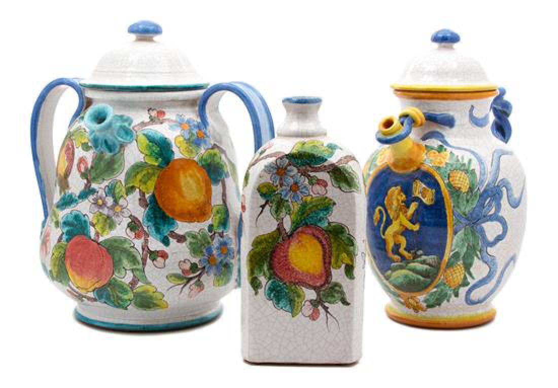 Three French Glazed Ceramic Vessels Height of tallest (1 of 1)