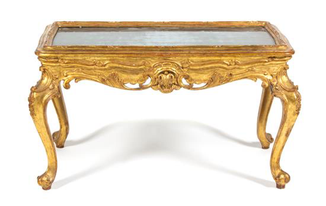 An Italian Rococo Style Giltwood Table with Mercury (1 of 1)
