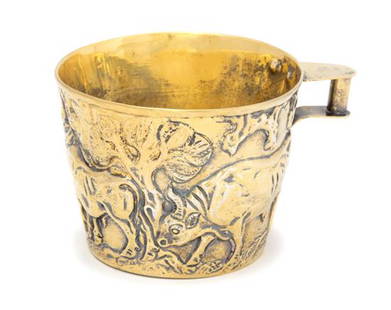 A Grecian Silver Gilt Cup, Ilias Lalaounis, 20th: A Grecian Silver Gilt Cup Ilias Lalaounis, 20th Century marked Lalaounis/925 Height 3 1/8 inches. Estimate $400-600 Property from the Collection of M. Anthony Greene, Atlanta, Georgia