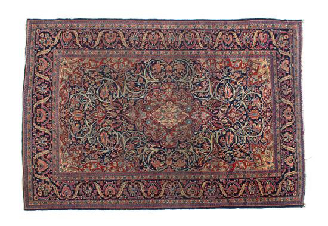 A Feraghan Wool Rug 6 feet 2 x 4 feet 3 1/2 inches.: A Feraghan Wool Rug 20th century 6 feet 2 x 4 feet 3 1/2 inches. Estimate $400-600 Property from the Collection of M. Anthony Greene, Atlanta, Georgia very thin but very tight woven