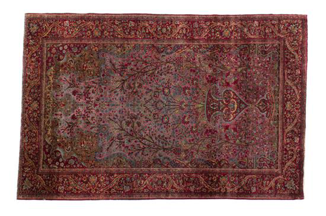 A Silk Tabriz Rug 6 feet 6 x 4 feet 3 1/2 inches. (1 of 1)