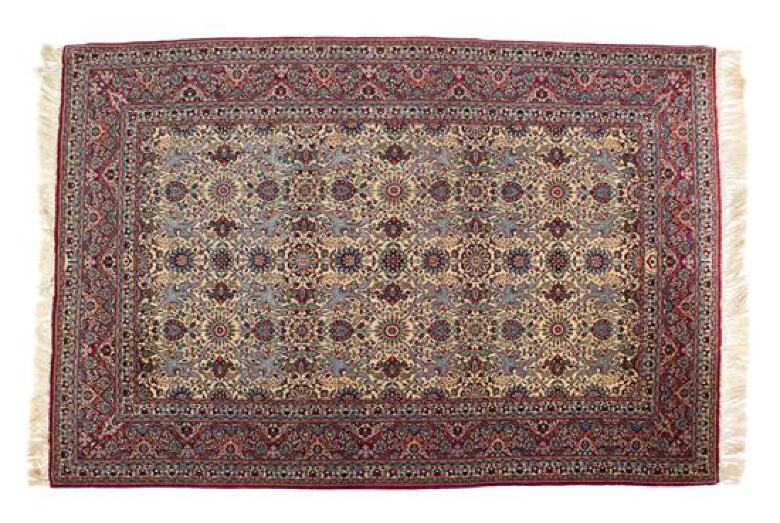 A Tabriz Silk Rug 7 feet 3 inches x 5 feet 1 inch. (1 of 1)