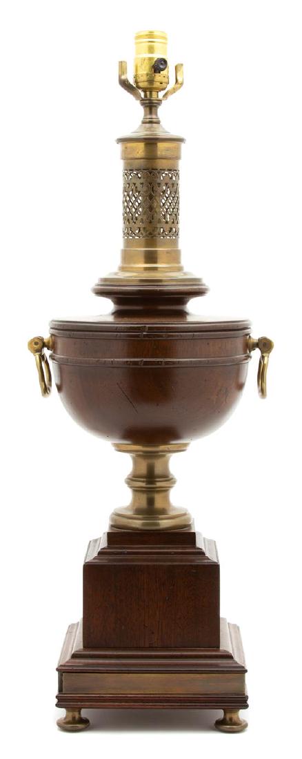 A Regency Style Brass-Mounted Treen and Tole Urn-Form (1 of 1)