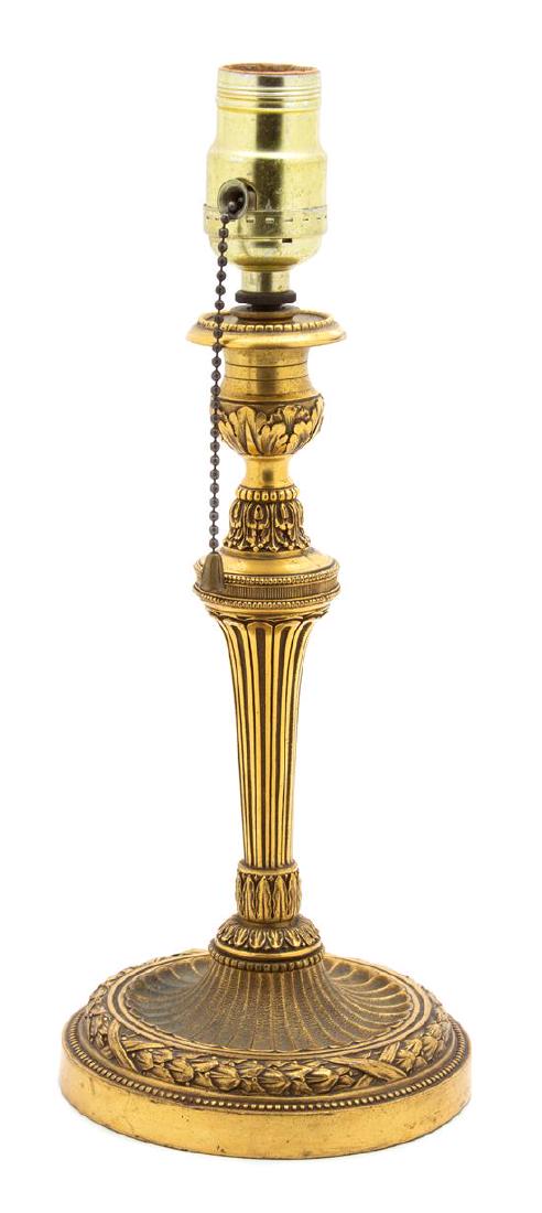 A Louis XVI Style Gilt Bronze Candlestick Height 10 1/4 (1 of 1)