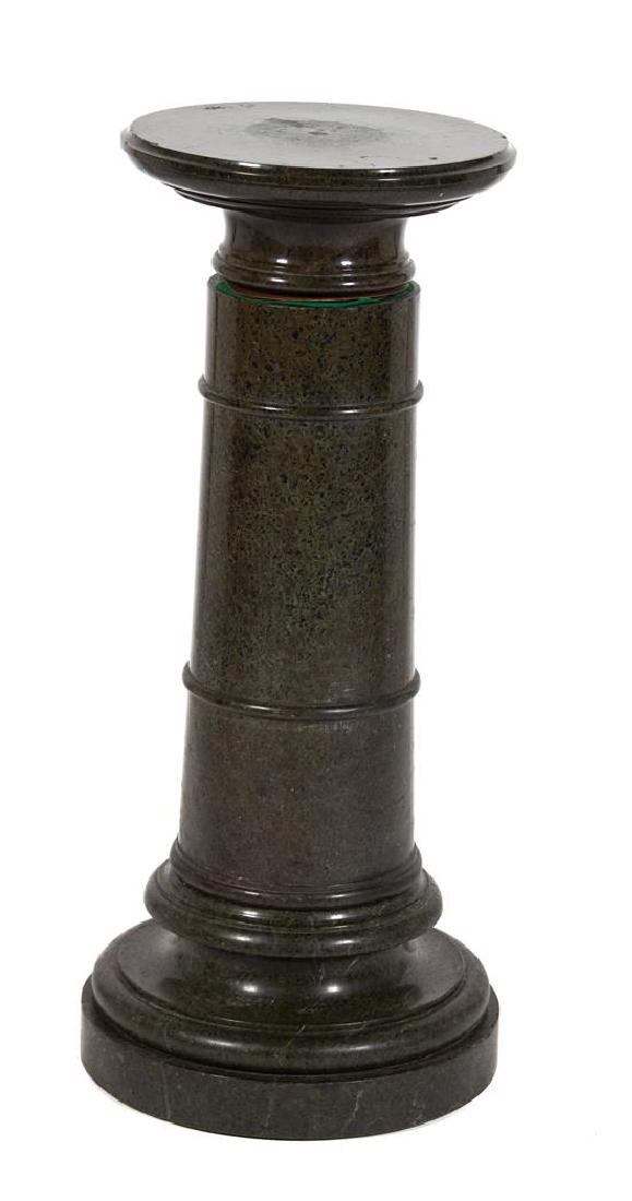 A Green Marble Three-Part Pedestal Height 36 inches. (1 of 1)