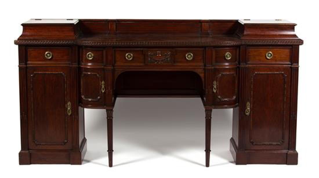 A George III Style Mahogany Pedestal Sideboard Height (1 of 1)