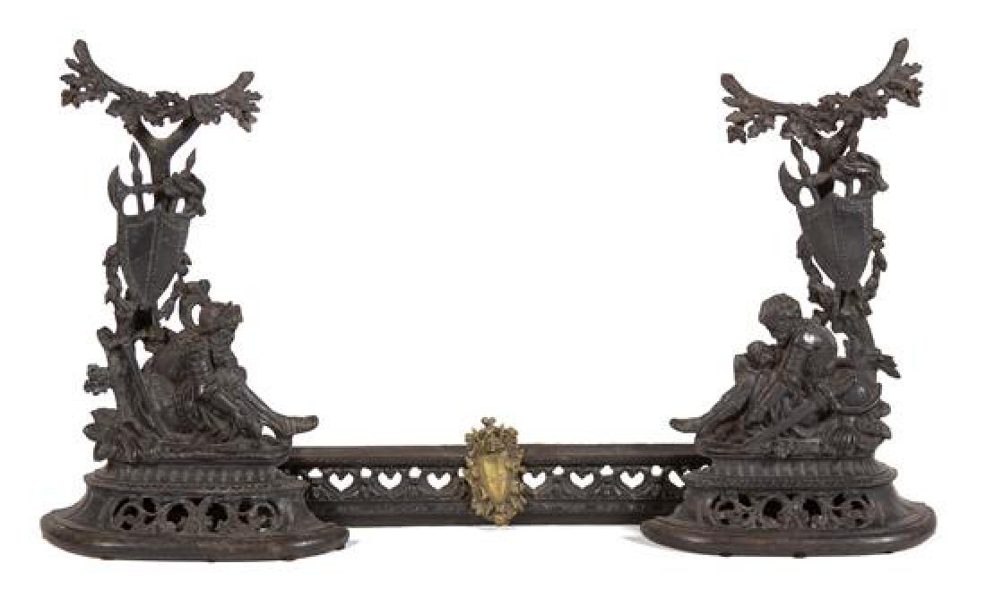 A Victorian Brass Mounted Iron Fire Fender Height 21 x (1 of 1)