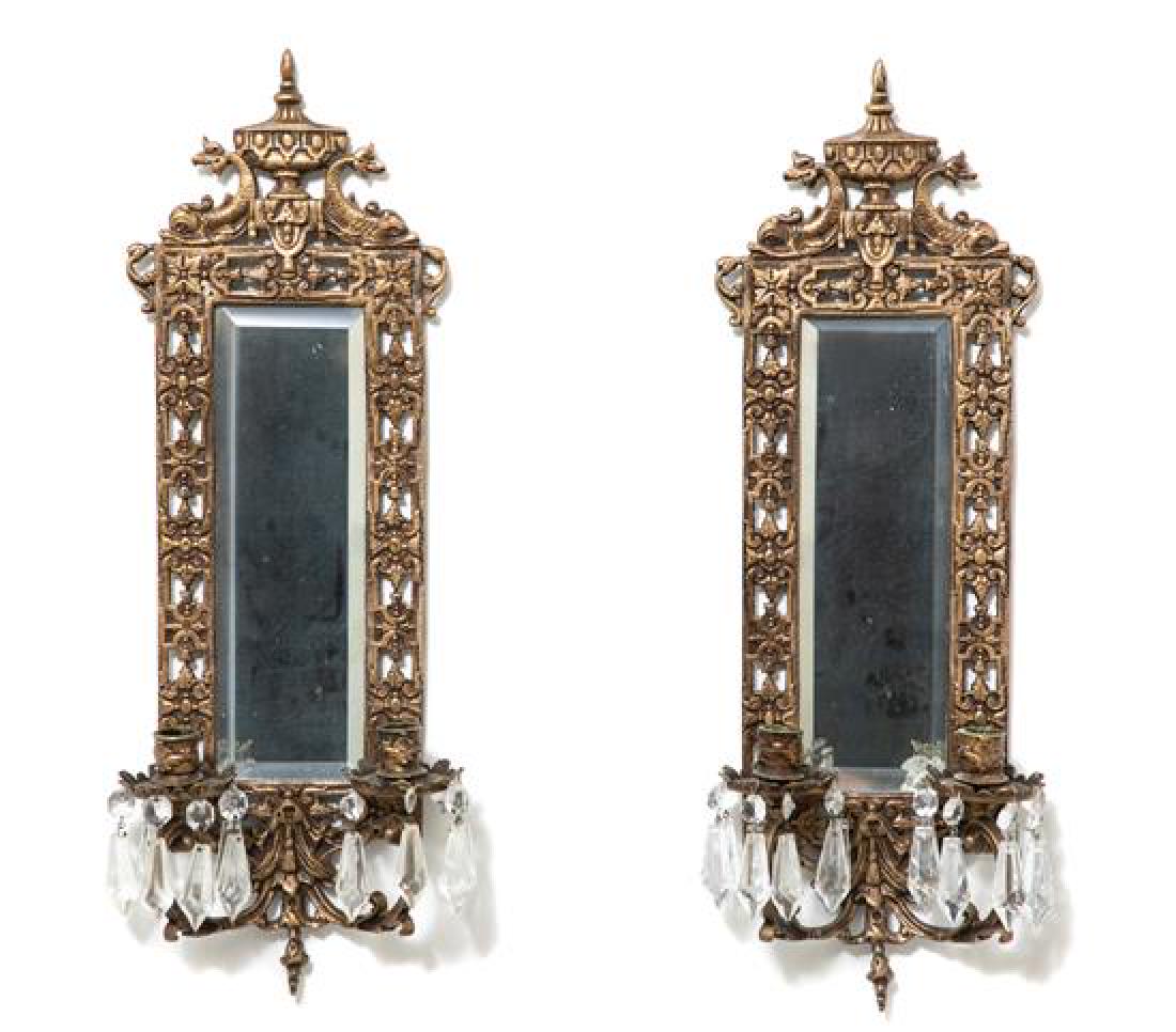 A Pair of Louis XVI Style Cast Brass Mirror Back (1 of 1)