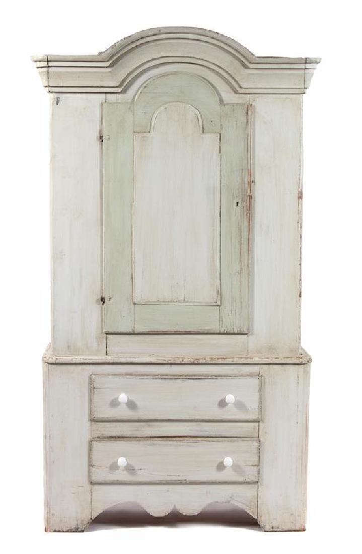 A Scandanavian Grey Painted Pine Cabinet Height 77 x (1 of 1)