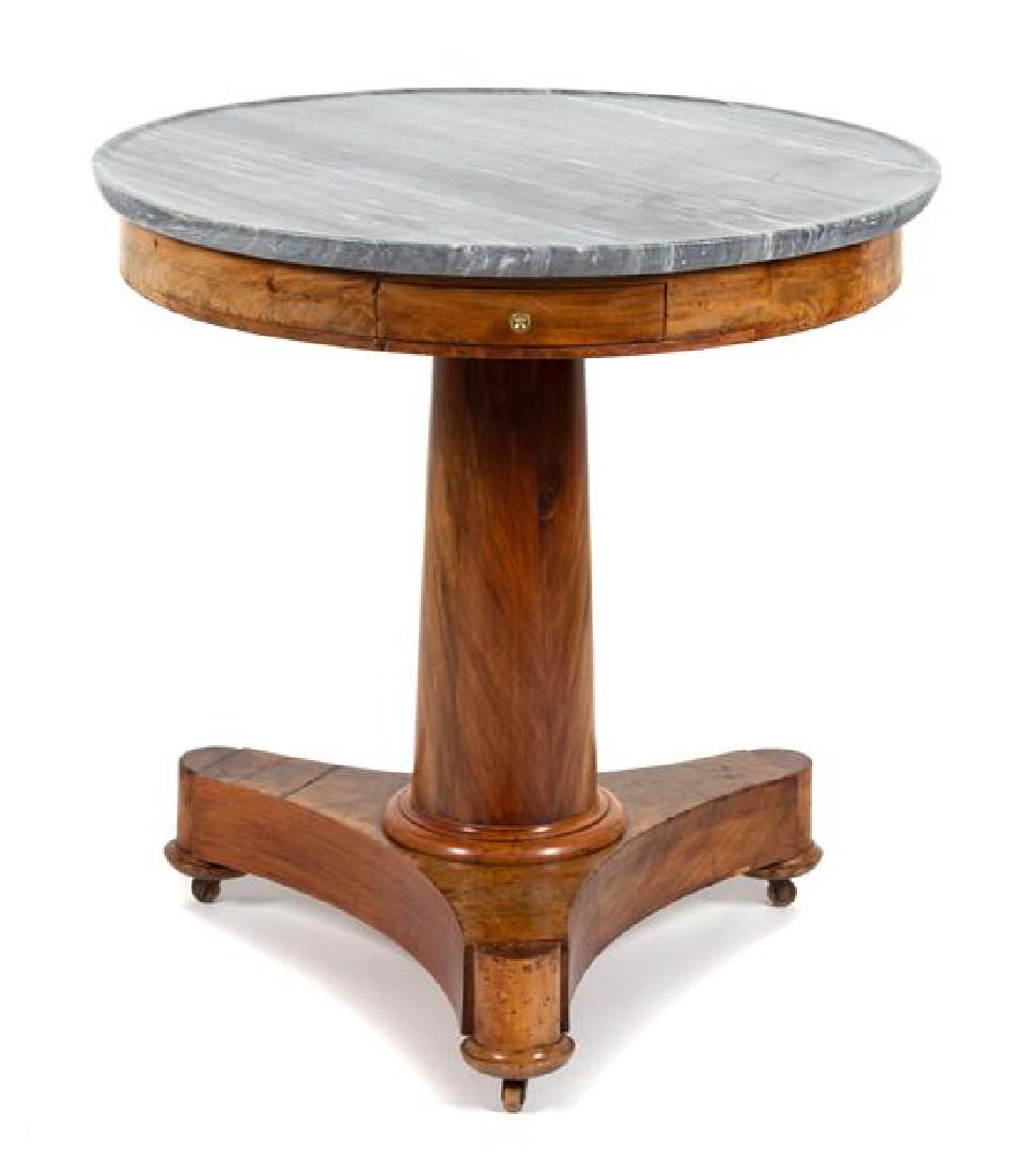 A Continental Mahogany & Walnut Pedestal Table Height (1 of 1)