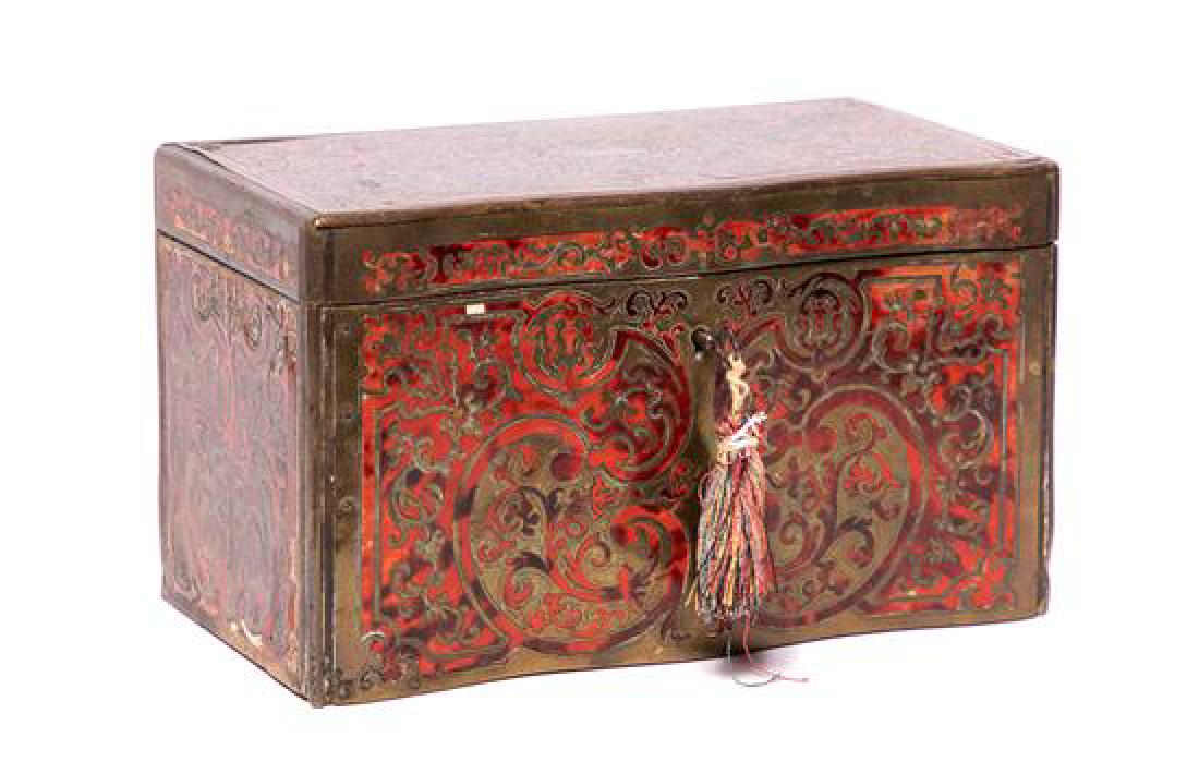 Louis Philippe Boulle Tea Chest Height 5 1/8 x length 8 (1 of 2)