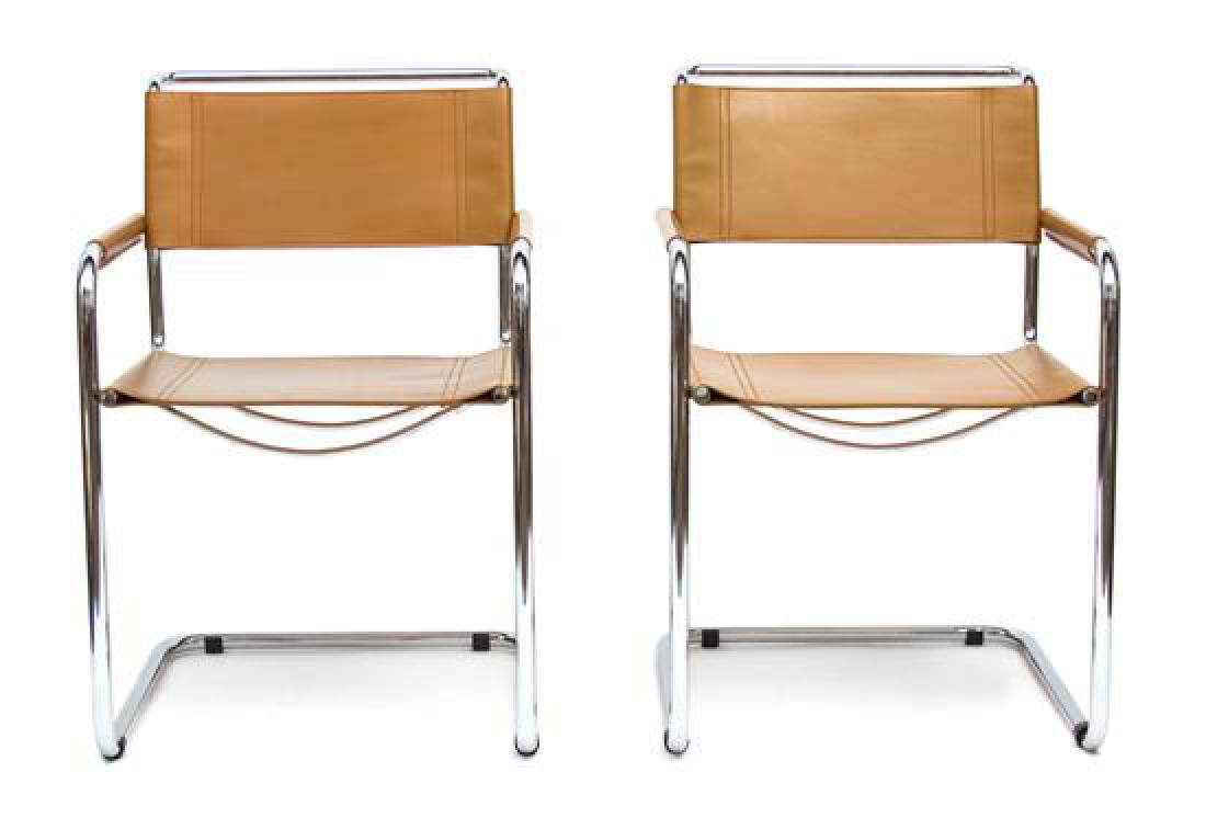 A Set of Six Italian Leather and Chrome Armchairs (1 of 2)