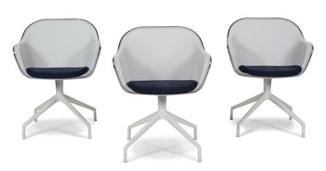 A Set of Three Italian Modern Metal Mesh Chairs Height (1 of 2)