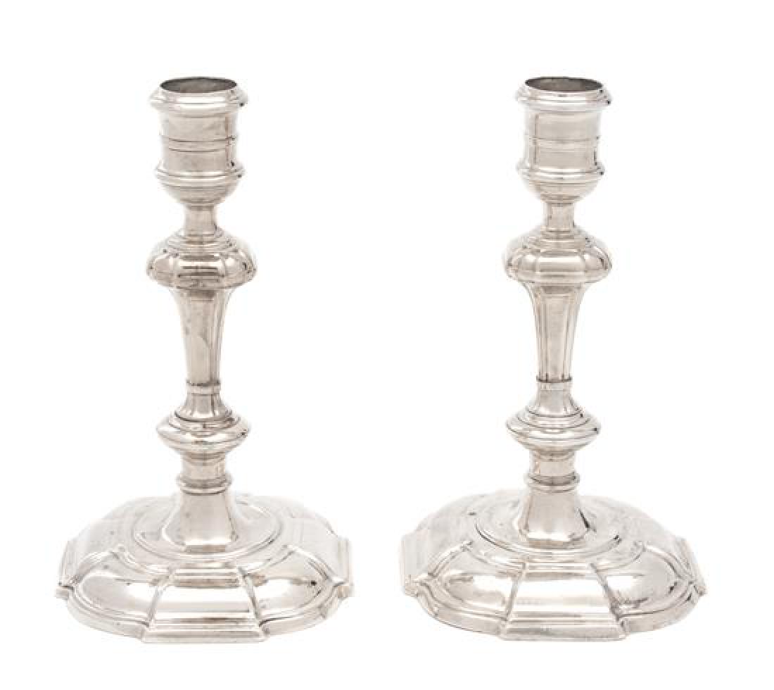 A Pair of Irish Silver Candelsticks, Dublin, 1721, (1 of 1)
