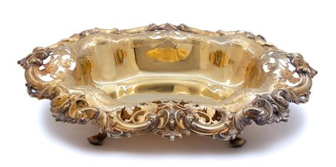 A Vermeil Silver Oval Serving Bowl, Unknown Maker, (1 of 1)