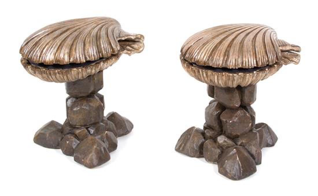 A Pair of Venetian Carved and Silvered Wood Grotto (1 of 2)