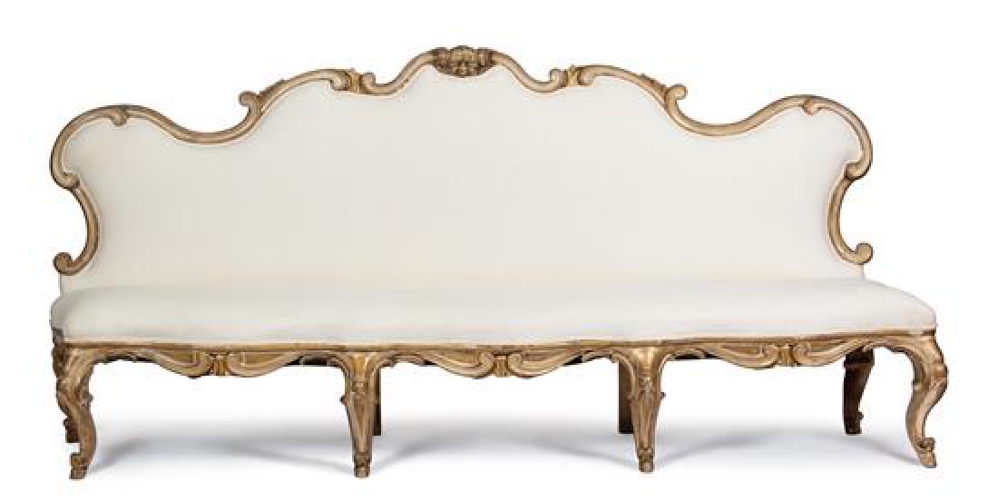 A Venetian Style Carved Giltwood Banquette Height 46 x (1 of 1)