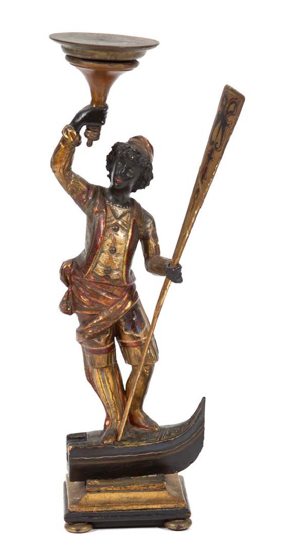 A Venetian Painted Blackamoor Height 25 inches. (1 of 1)
