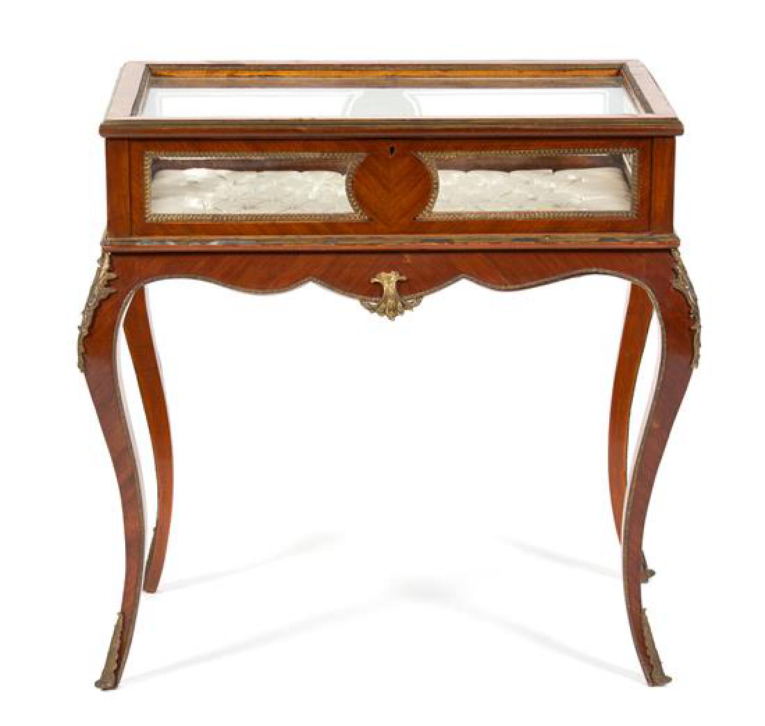 A Louis XV Style Gilt Bronze Mounted Vitrine Table (1 of 1)