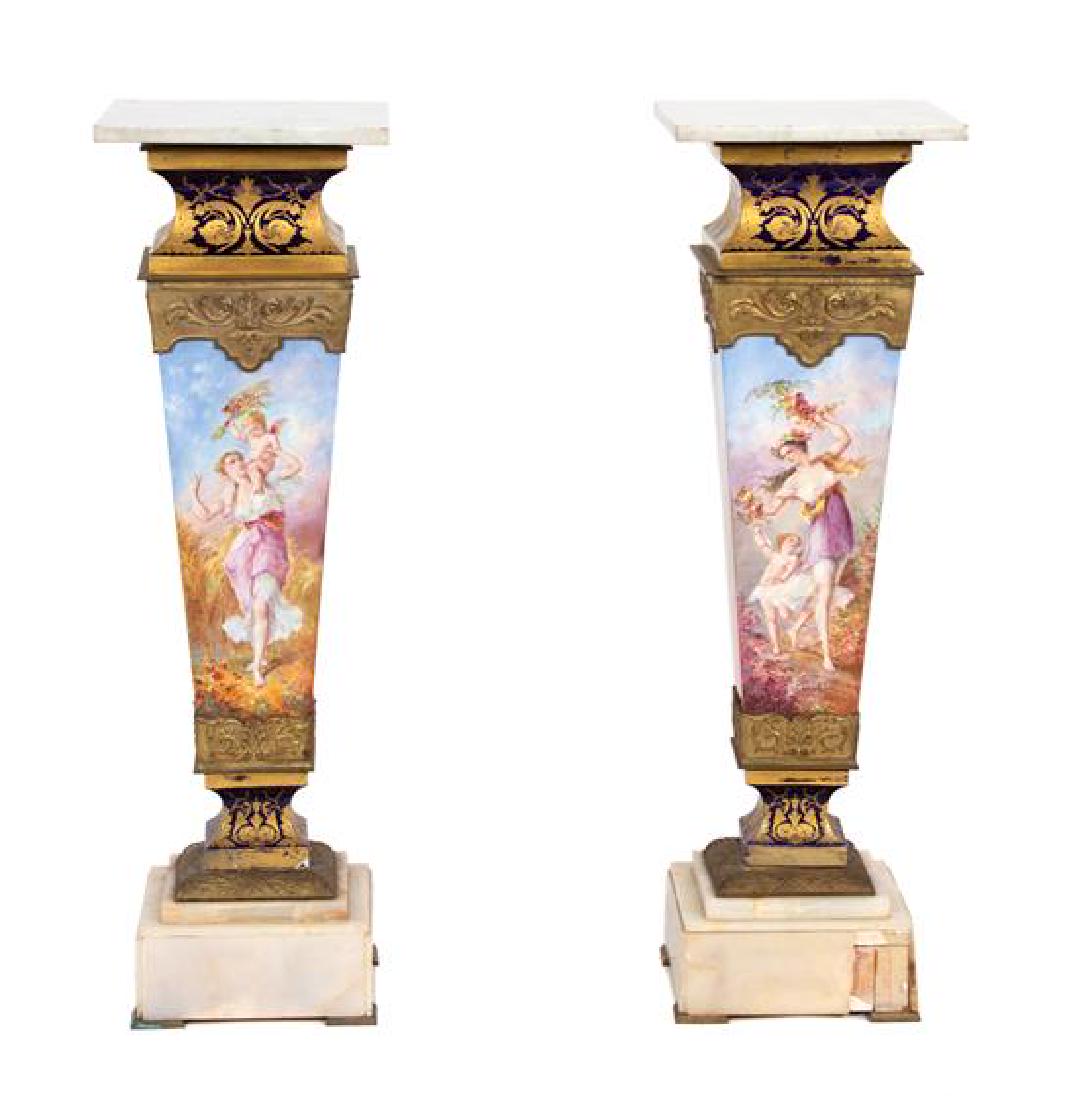 A Pair of Gilt Bronze Mounted Sevres Style Porcelain, (1 of 2)