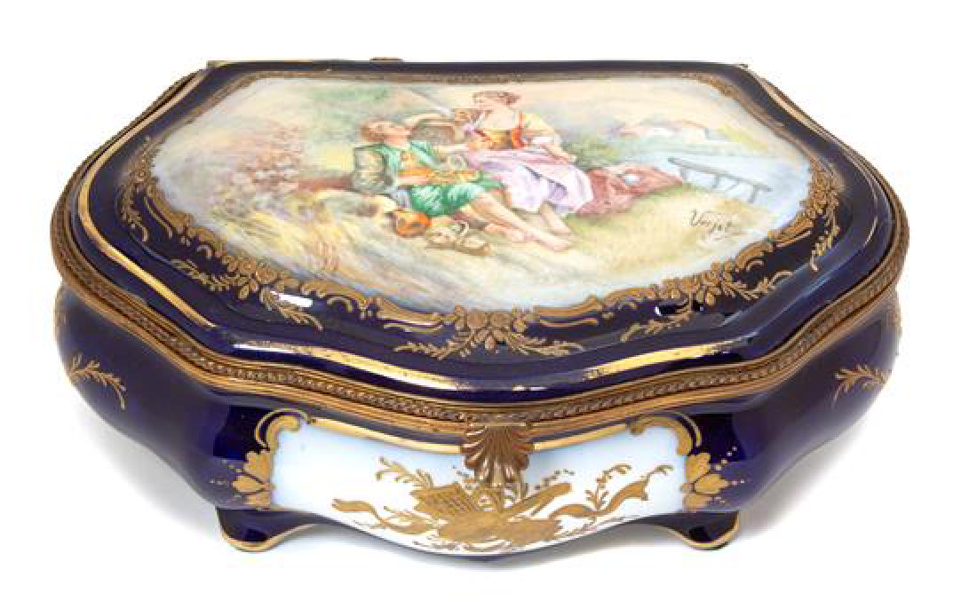 A Sevres Polychrome and Gilt Decorated Porcelain Jewel (1 of 1)