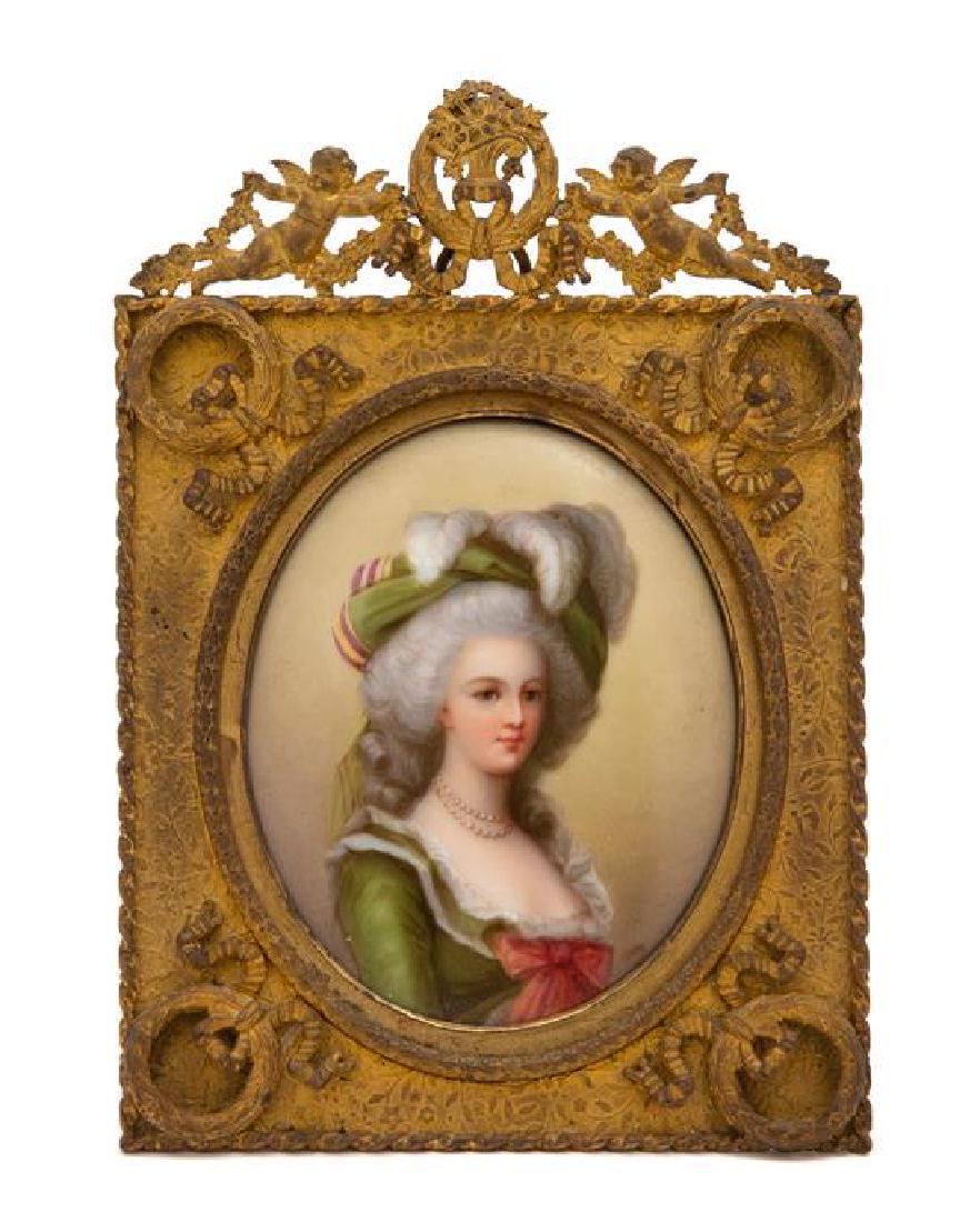 A French Hand Painted Portrait Miniature on Porcelain (1 of 1)